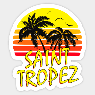 Saint Tropez Retro Sunset Sticker